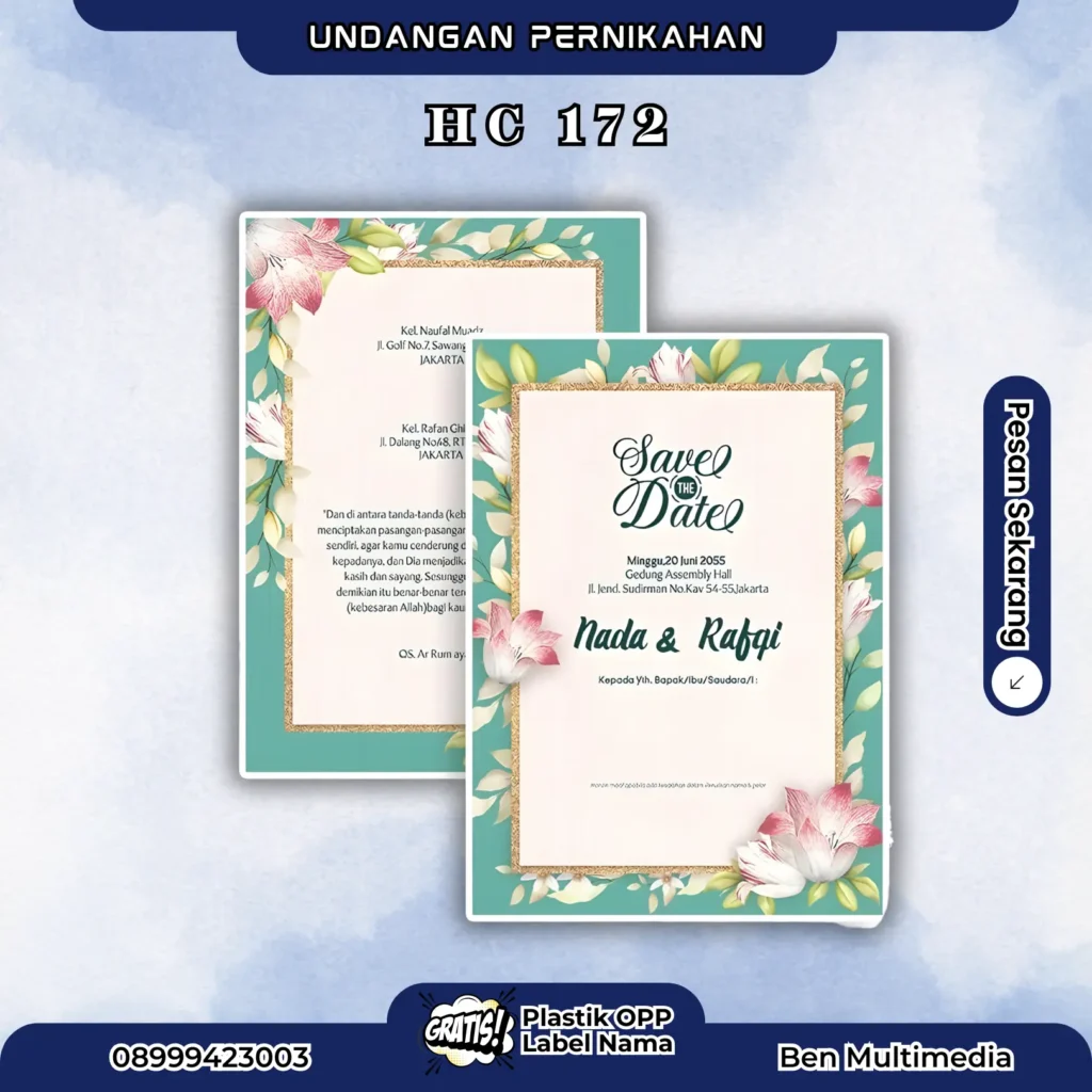 Cetak HC 172 Undangan Pernikahan