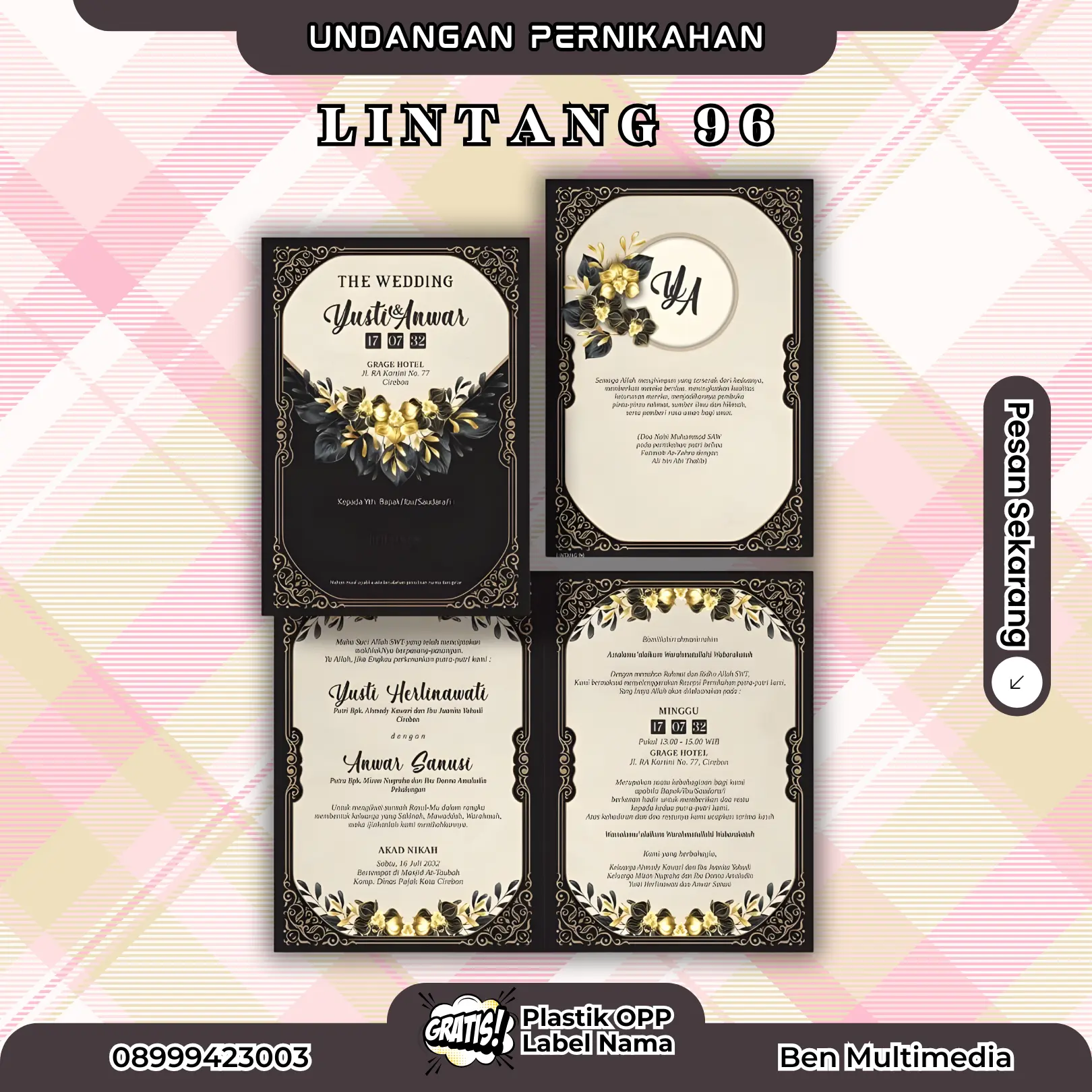 Cetak Undangan Pernikahan Lintang 96