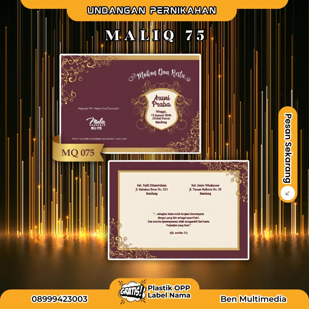 Cetak Blangko Undangan Maliq 75
