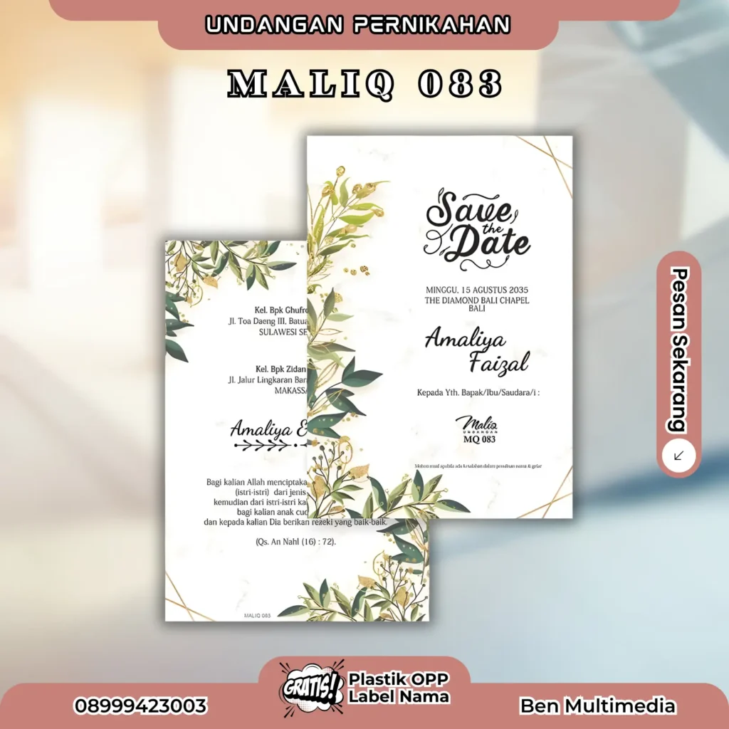 Template Blangko Maliq 83-87 File CorelDRAW Siap Pakai 2 Cetak Undangan Pernikahan Maliq 83