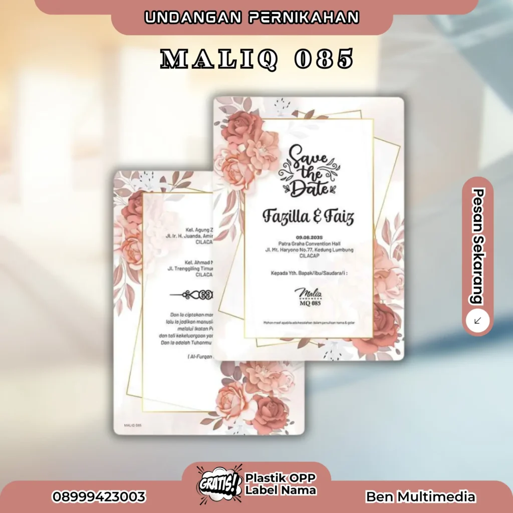 Template Blangko Maliq 83-87 File CorelDRAW Siap Pakai 4 Cetak Undangan Pernikahan Maliq 85