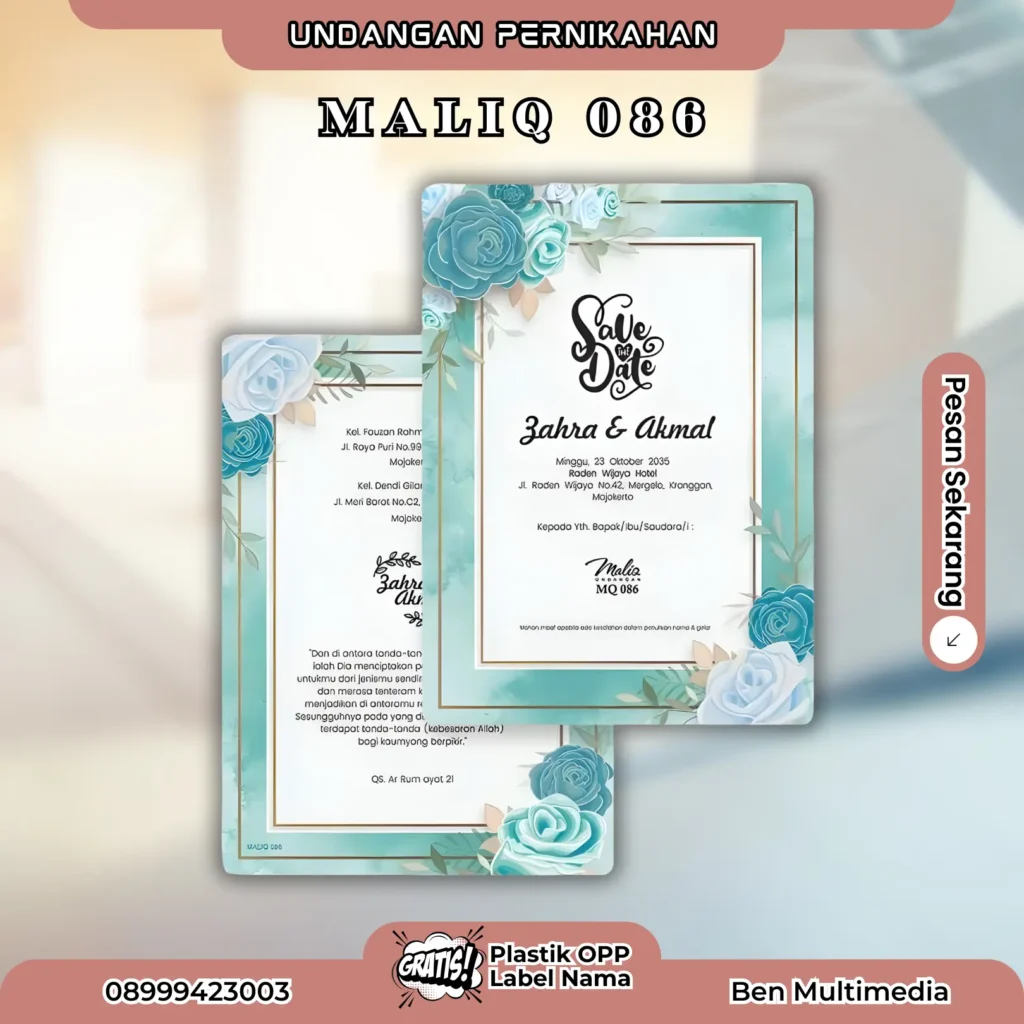 Template Blangko Maliq 83-87 File CorelDRAW Siap Pakai 5 Cetak Undangan Pernikahan Maliq 86