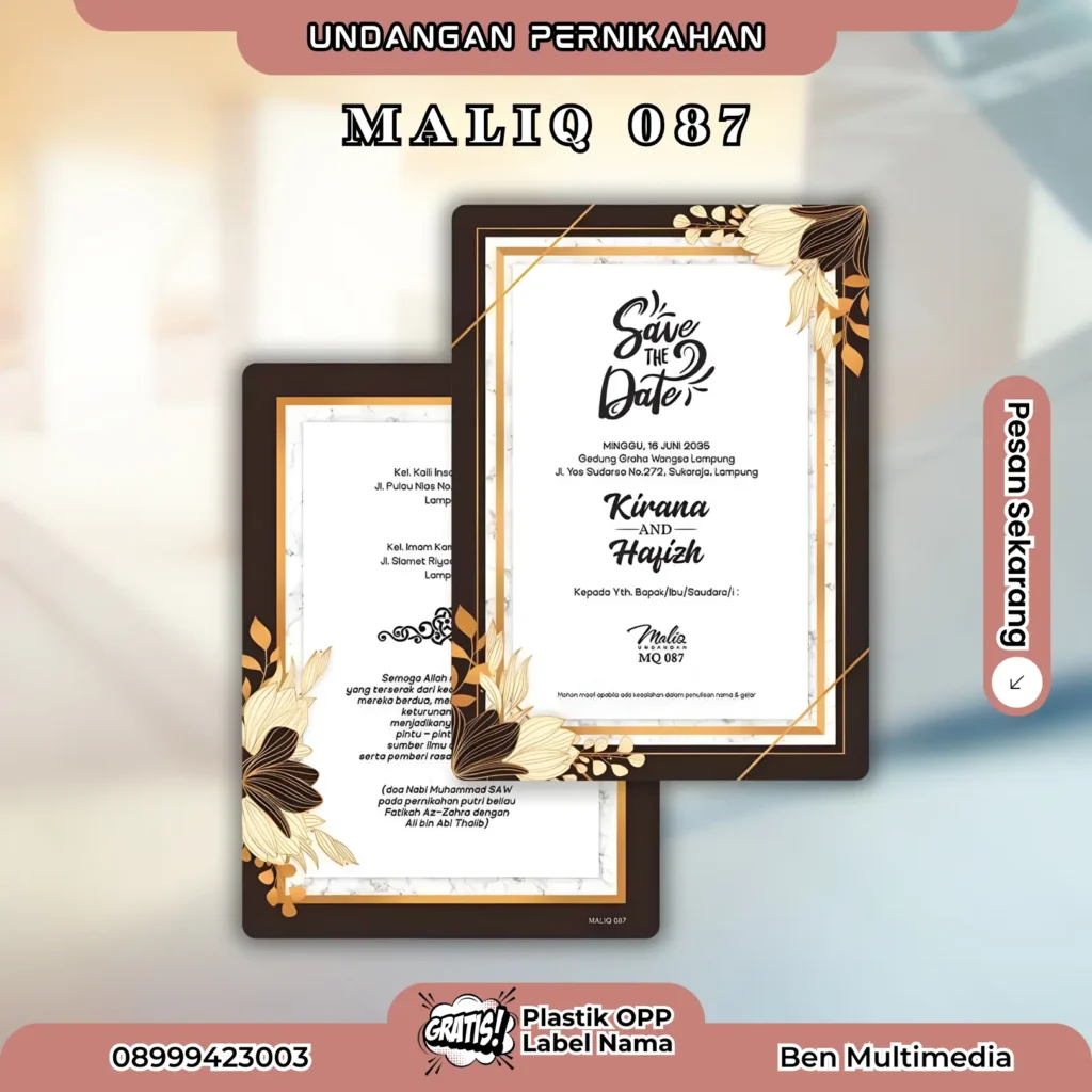 Template Blangko Maliq 83-87 File CorelDRAW Siap Pakai 6 Cetak Undangan Pernikahan Maliq 87