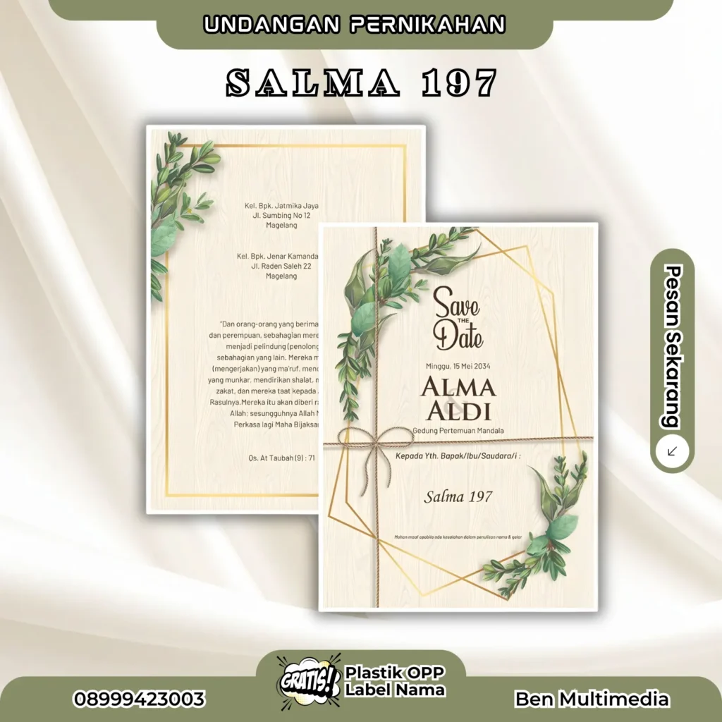 Template Blangko Salma 197-201 CDR Siap Edit Lengkap 2 Jasa Cetak Undangan Salma 197
