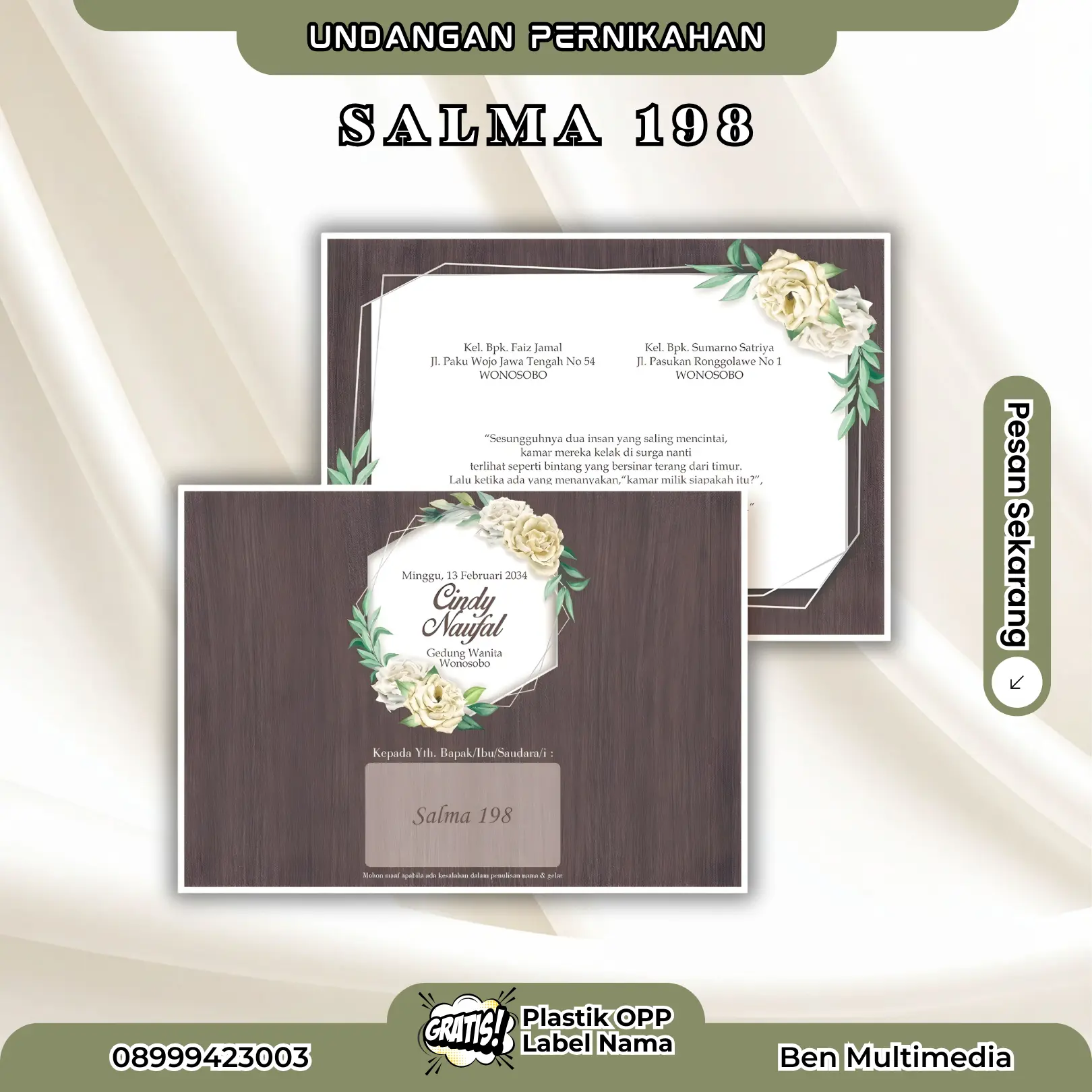 Jasa Cetak Undangan Salma 198