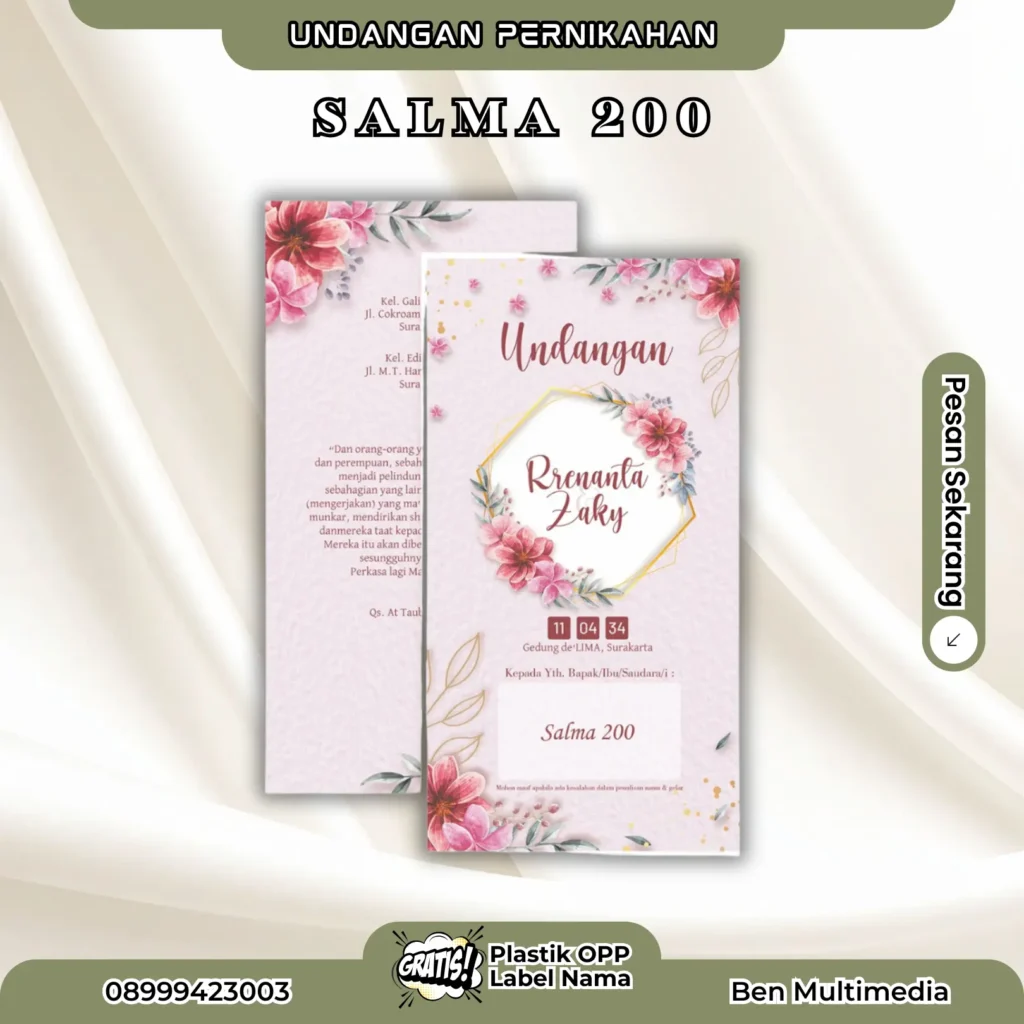 Template Blangko Salma 197-201 CDR Siap Edit Lengkap 5 Jasa Cetak Undangan Salma 200