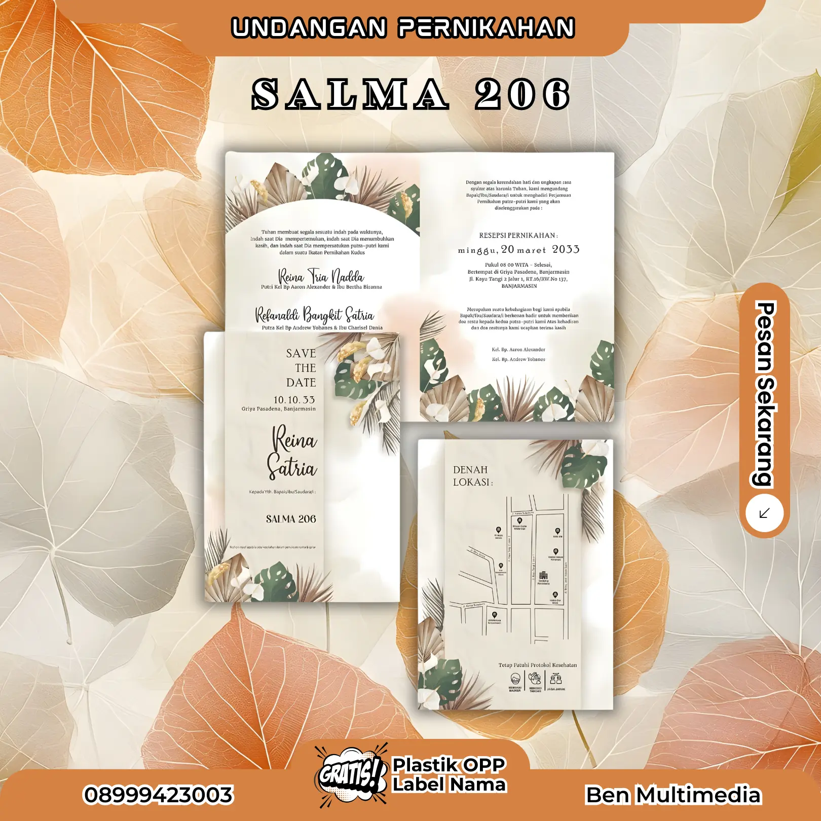 Cetak Salma 206 Undangan Pernikahan