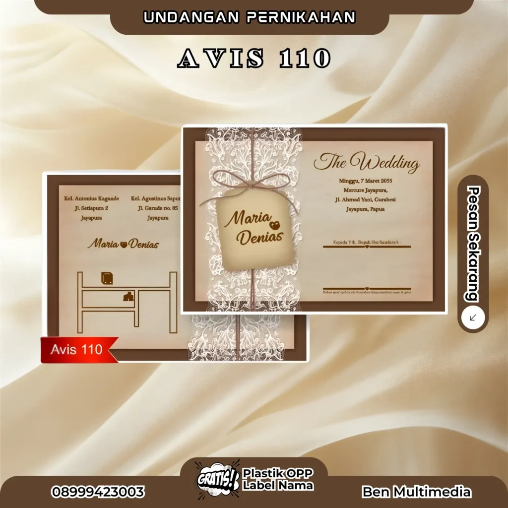 Template Blangko AVIS 106-110 File Setting Undangan Cetak 6 Cetak Blangko Pernikahan Avis 110
