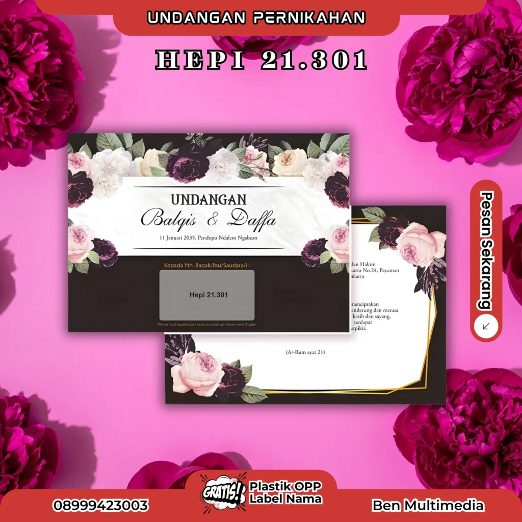 Cetak Undangan Pernikahan Hepi 21.301