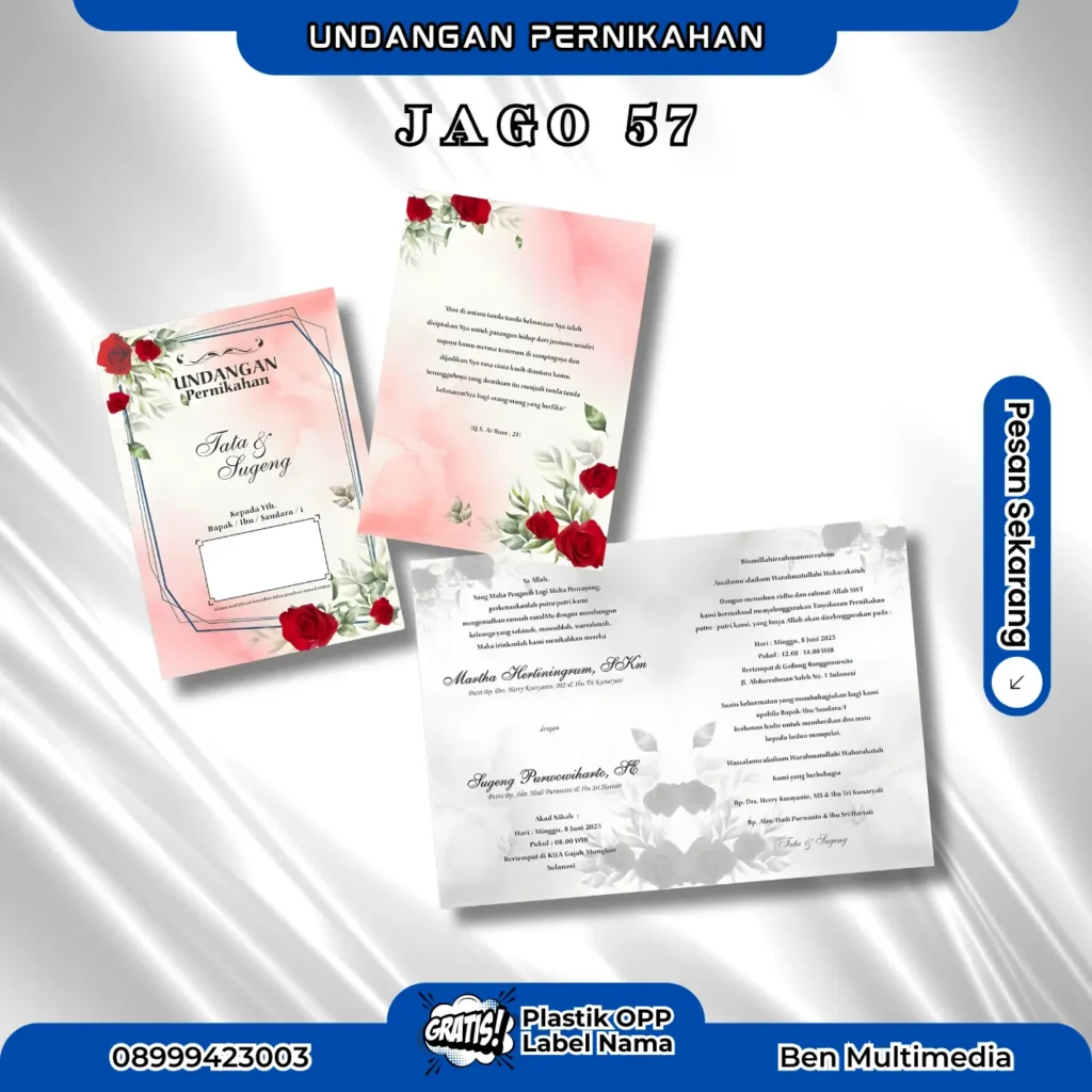 Template Blangko Jago 56-59 Siap Edit File Format CDR 3 Cetak Jago 57 Blangko Undangan Pernikahan