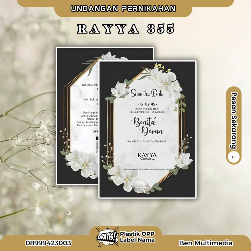 Cetak Rayya 355 Undangan Pernikahan