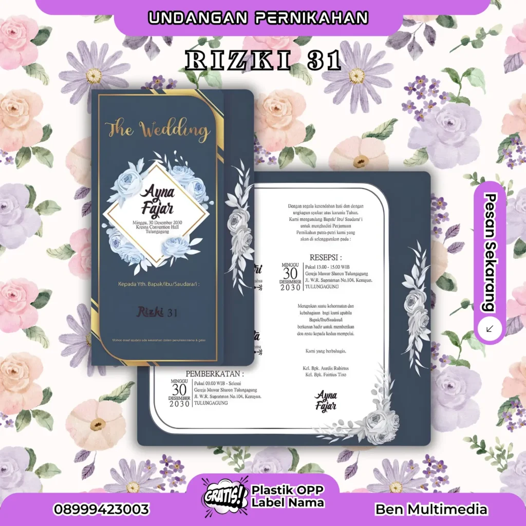 Cetak Rizki 31 Undangan Pernikahan