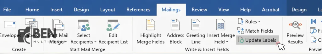 Cara Print Label Undangan 103 - Update Labels Preview dan Cek Data Label