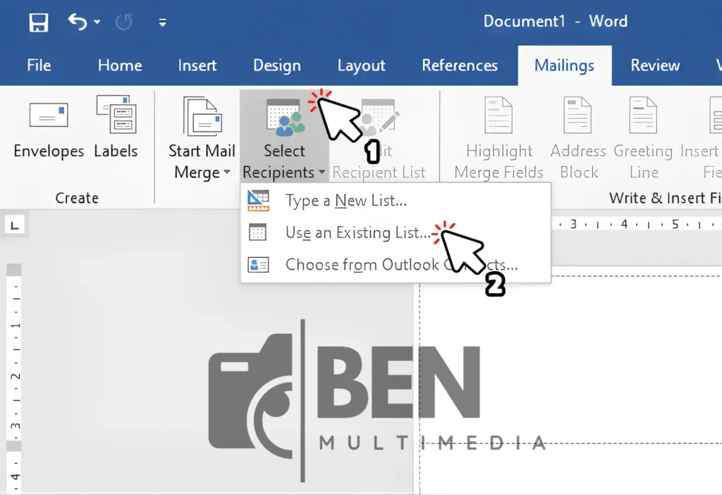 Cara Print Label Undangan 103 - Menghubungkan Data Excel ke Word (Mail Merge)