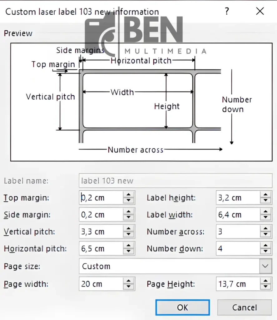 Cara Print Label Undangan 103 - Mengatur Ukuran Format Label Undangan 103