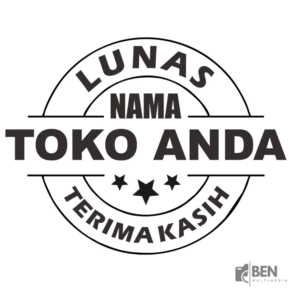 desain stempel lunas toko 12