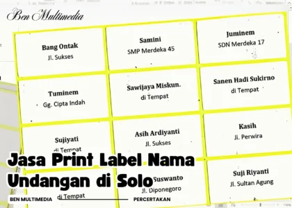 Jasa Print Label Nama Undangan di Solo