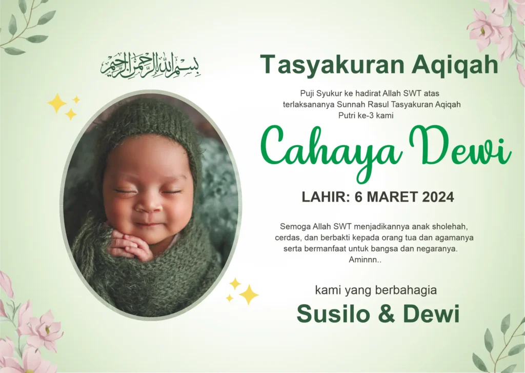 format undangan aqiqah yang bisa di edit