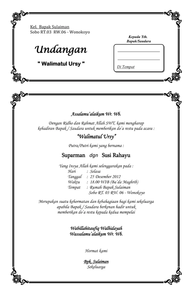 contoh undangan walimatul ursy yang bisa diedit