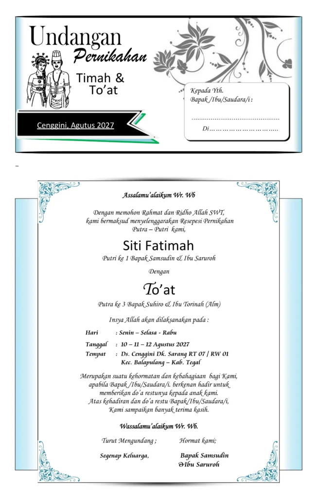 contoh undangan walimatul ursy berwarna