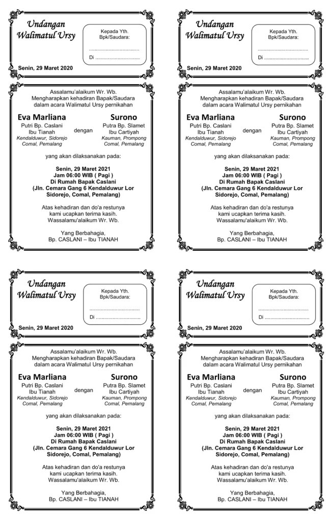 download template undangan walimatul ursy tahlil dan aqiqah