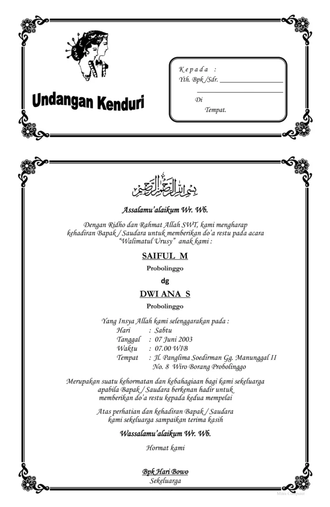 contoh undangan walimatul ursy yang bisa diedit gratis