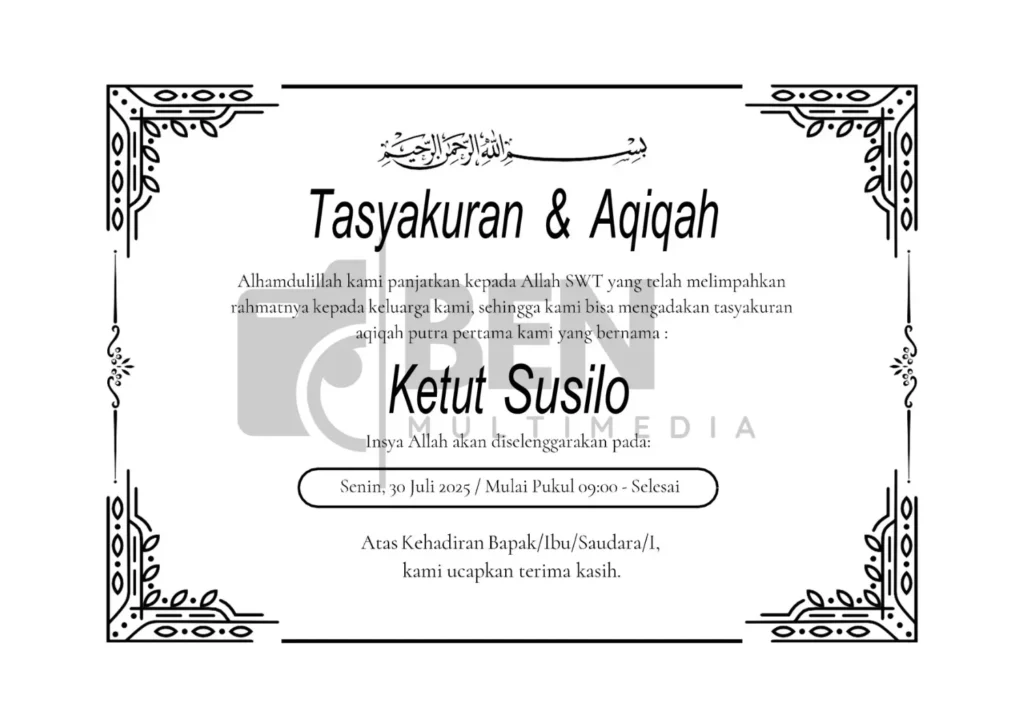 download ucapan aqiqah di kotak nasi format word