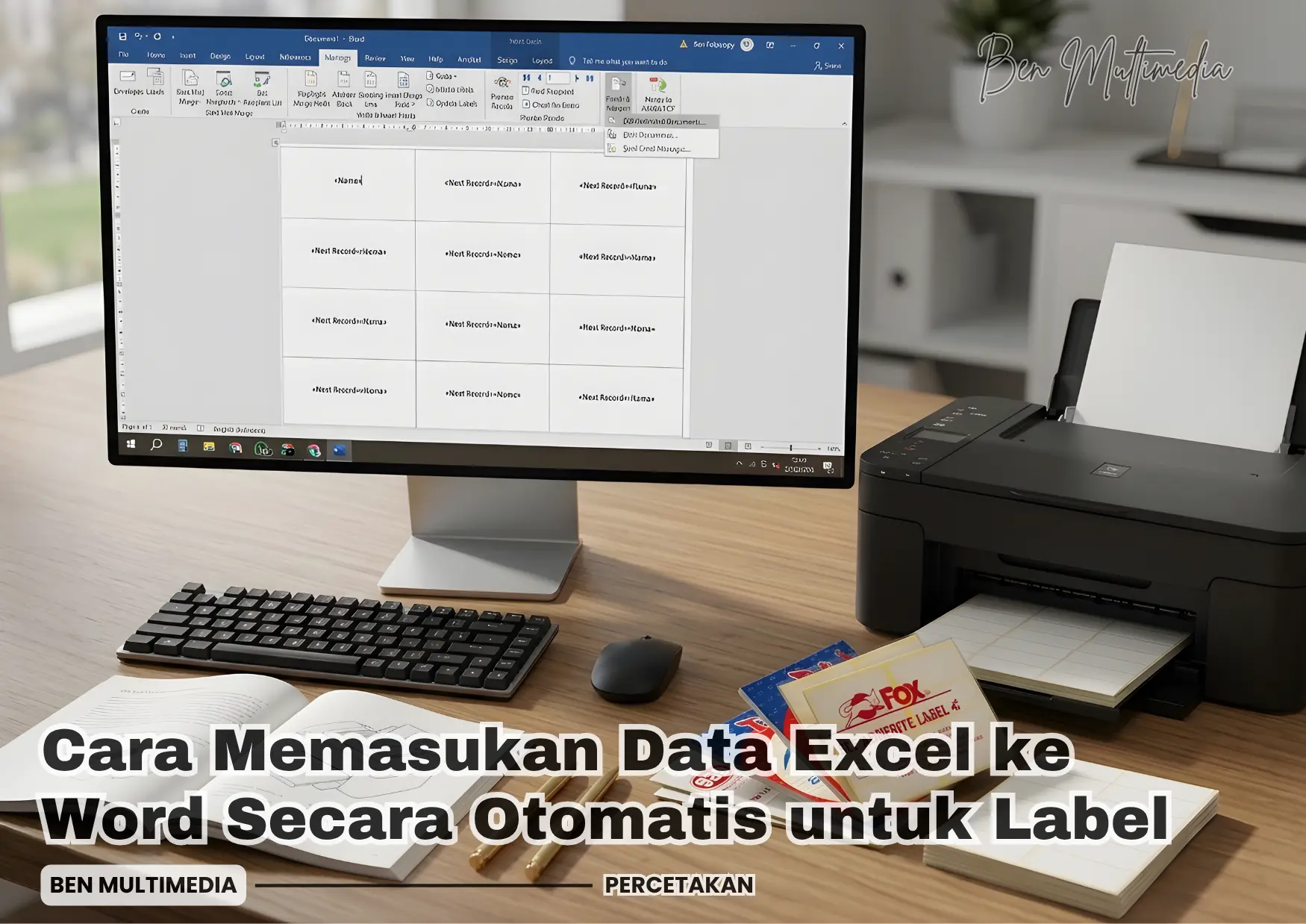 Cara Memasukan Data Excel ke Word Secara Otomatis Print Stiker Label Polos