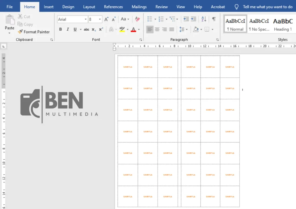 Template Label 106 Word