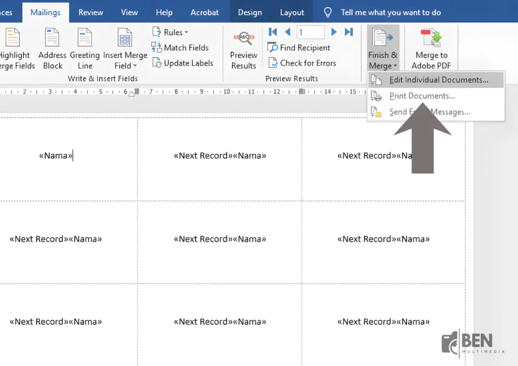Print Label Undangan Otomatis