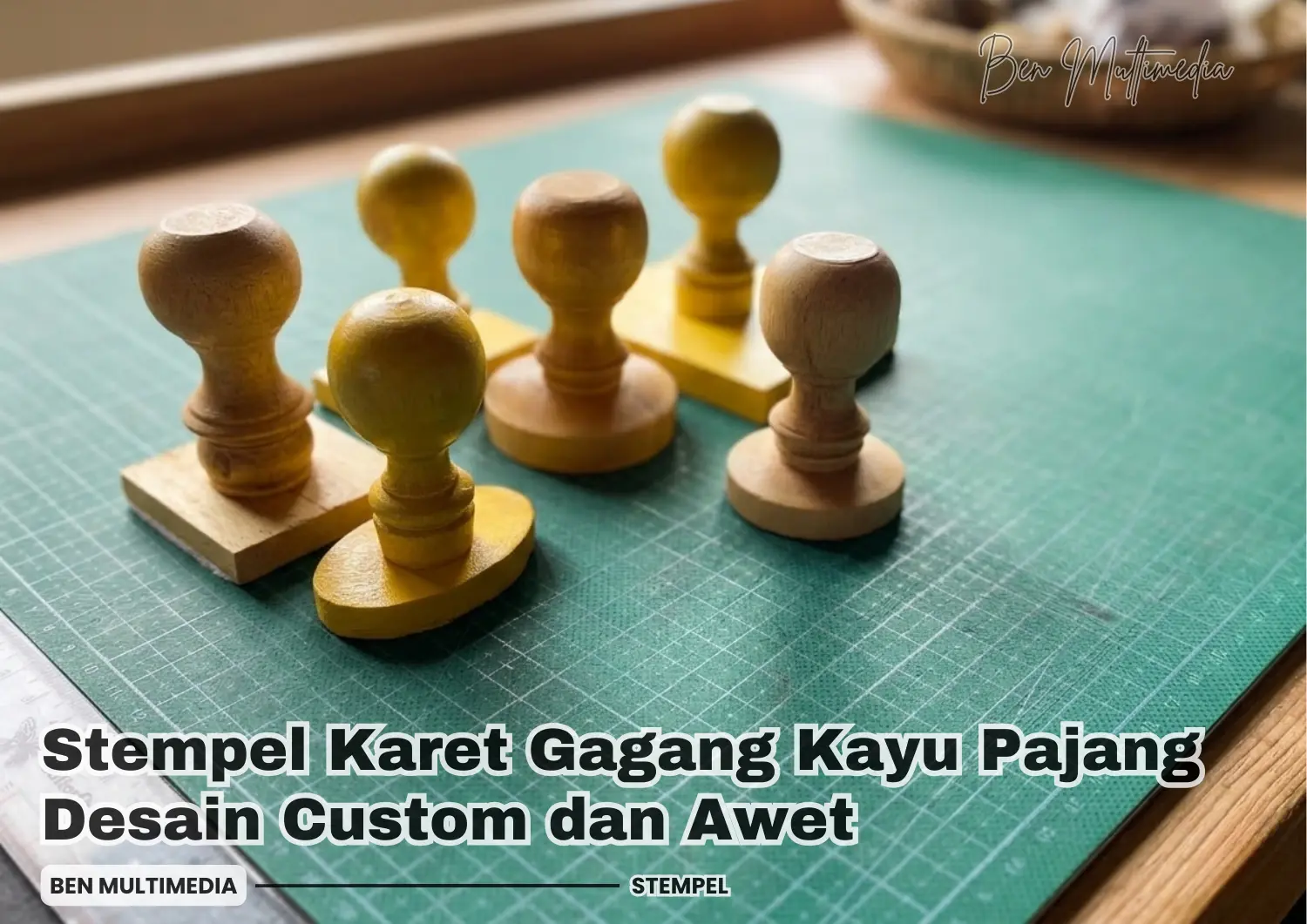Stempel Karet Gagang Kayu Pajang