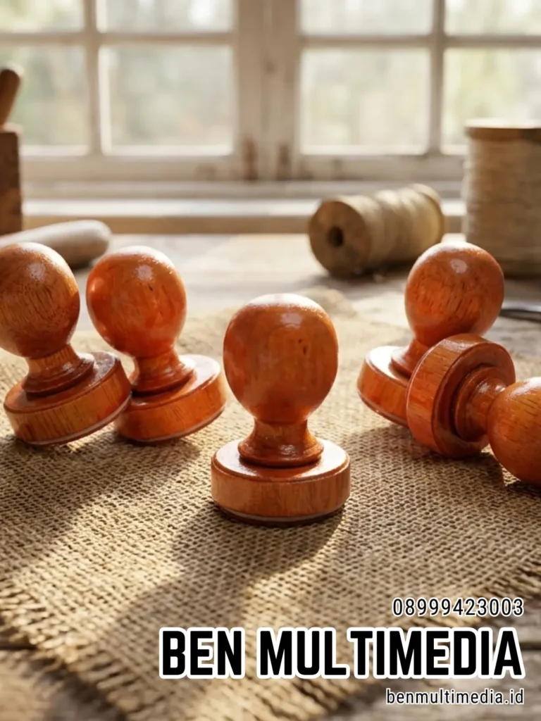 Jual Stempel Karet Gagang Kayu di Kelurahan Sewu Ben Multimedia