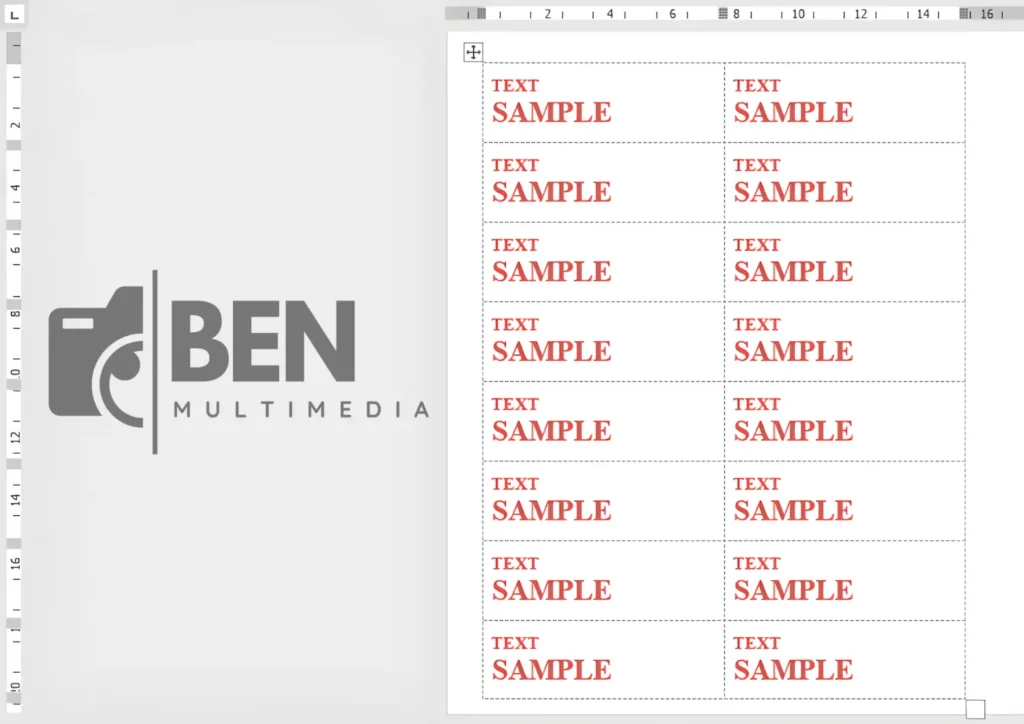 Template Label 104 Word