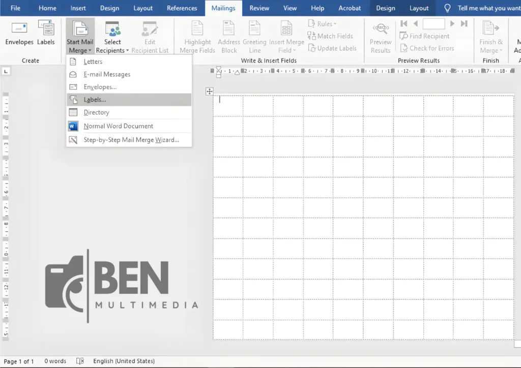 Template Label 111 Word