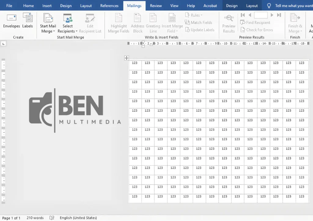 Template Label 113 Word