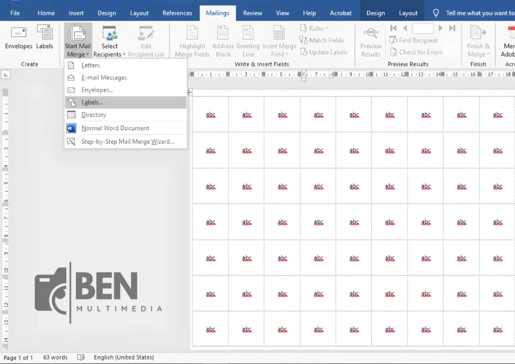 Template Label 116 Word