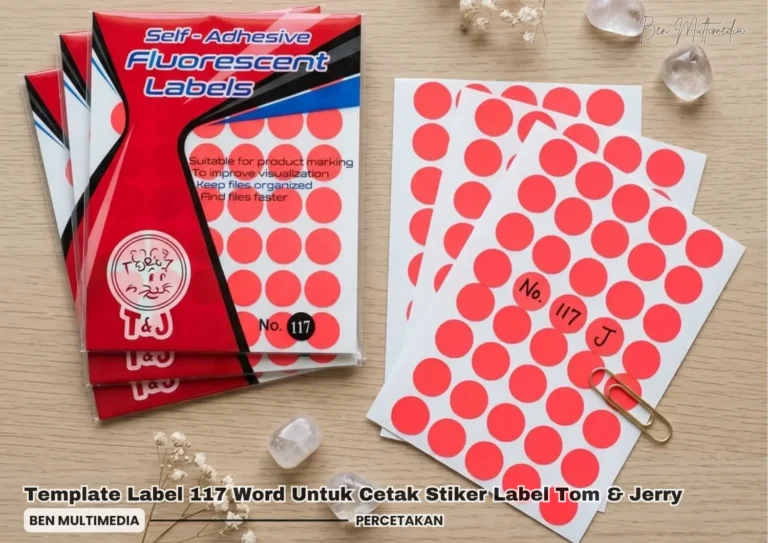 Template Label 117 Word Untuk Cetak Stiker Label Tom & Jerry