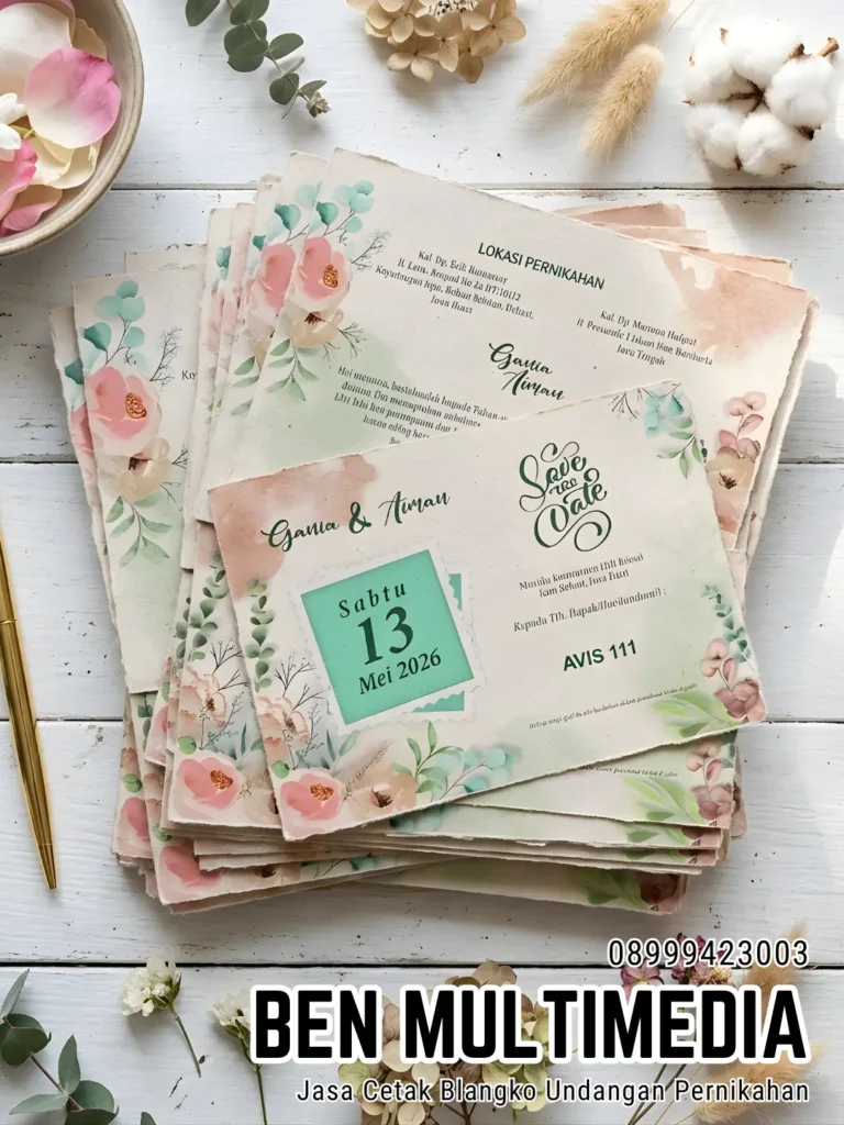 Cetak Blangko Undangan Pernikahan di Kelurahan Gajahan Ben Multimedia
