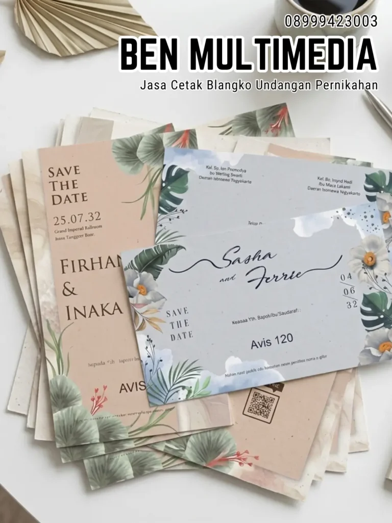 Cetak Blangko Undangan Pernikahan di Pasar Kliwon Ben Multimedia