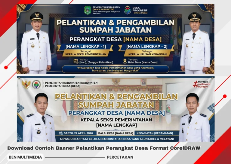 4 Contoh Banner Pelantikan Perangkat Desa Format CorelDRAW