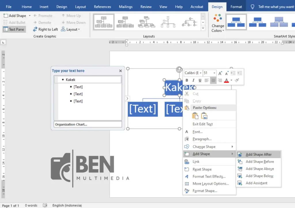 Langkah 3: Cara Membuat Silsilah Keluarga di Word