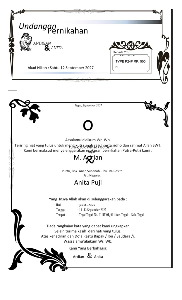 undangan akad nikah word