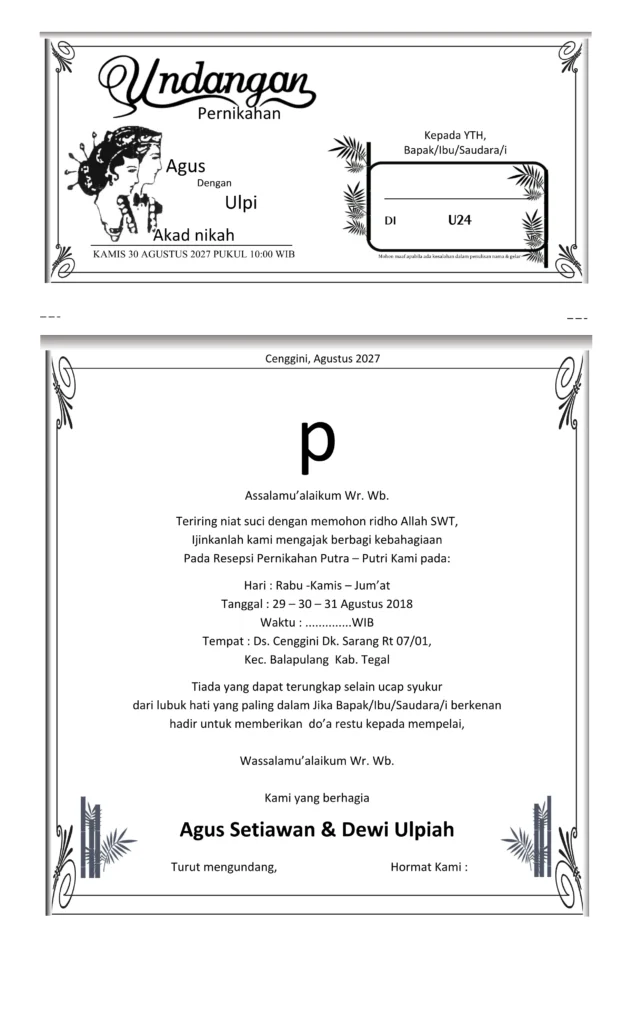 undangan pernikahan kosong untuk diedit