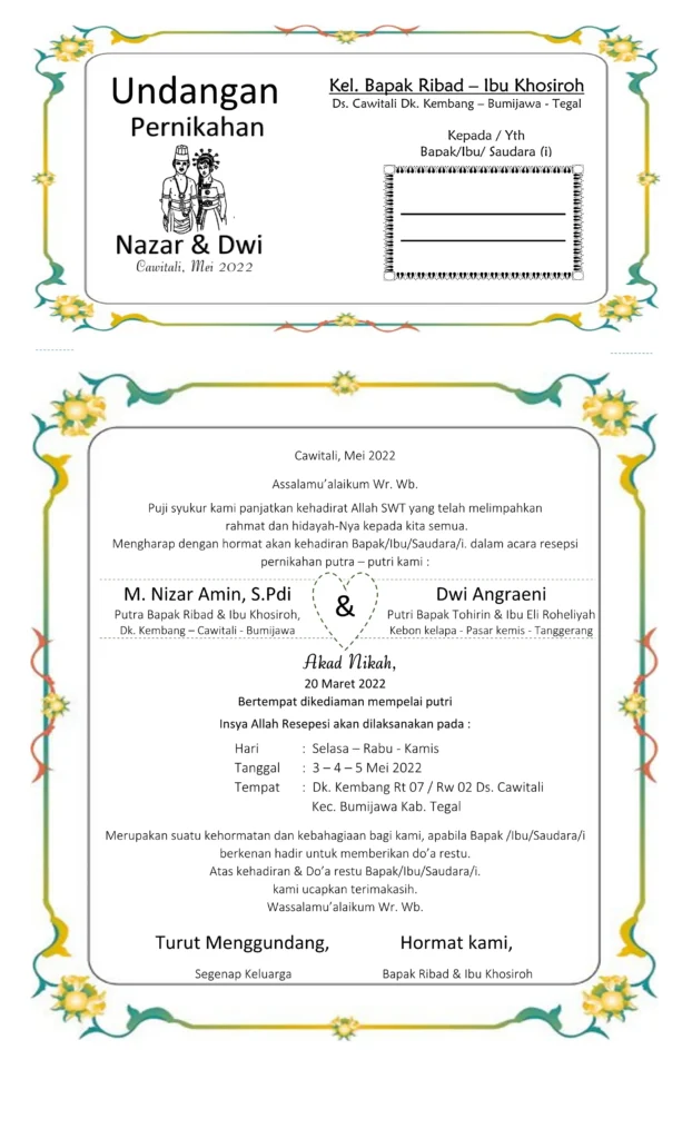 format undangan pernikahan word yang bisa diedit