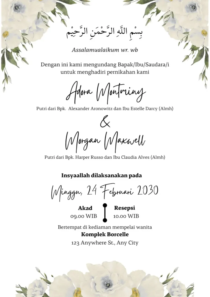 file undangan pernikahan yang bisa diedit word