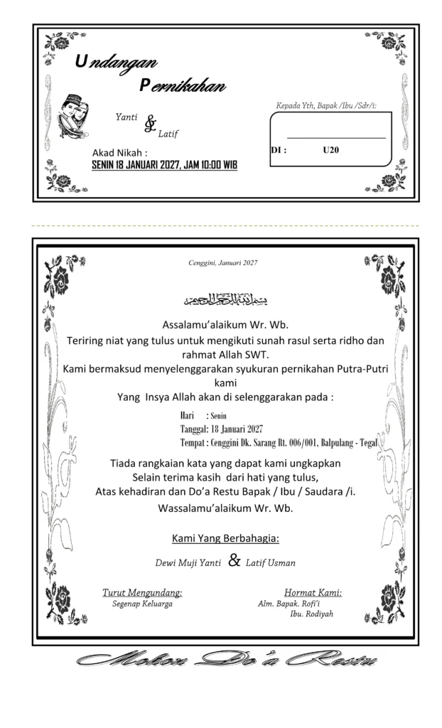 format undangan walimatul ursy ms word