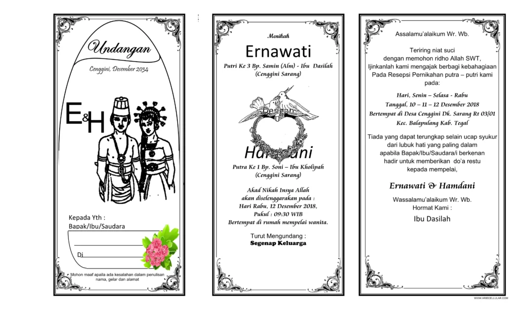 undangan pernikahan lipat 3 doc