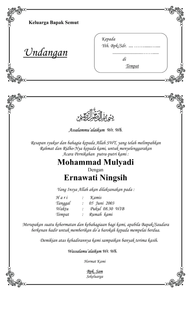 format undangan pernikahan word bisa diedit