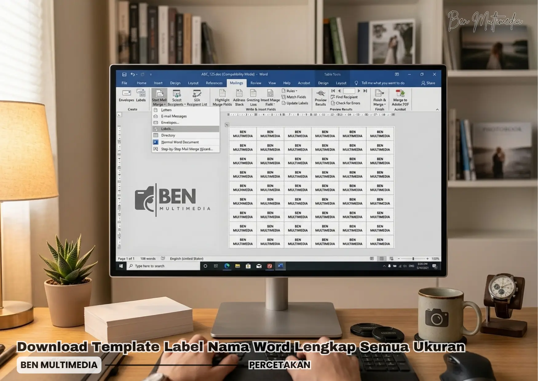 Download Template Label Nama Word Lengkap Semua Ukuran