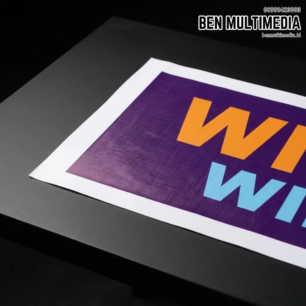 Jenis Finishing Banner Lebihan Putih